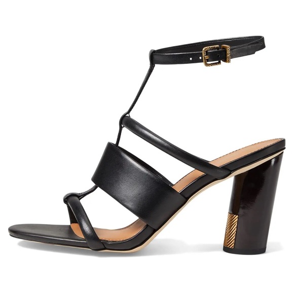 Franco Sarto Olliglad black heel sandals NIB size 8 - Picture 2 of 9